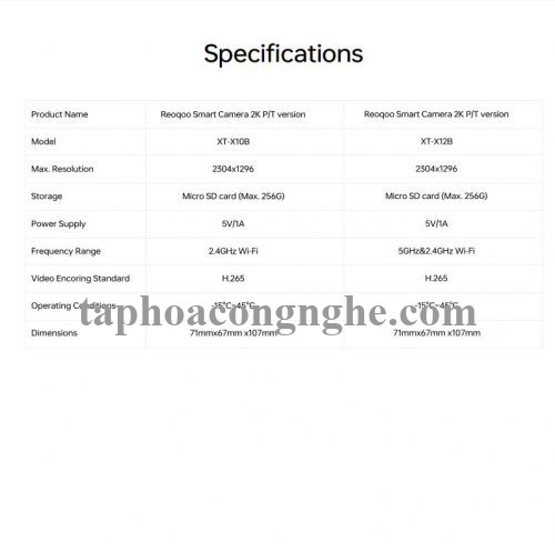 Reoqoo x10b 2K UHD Ai 360 P / T Camera trong nhà nhìn màu ban đêm phát hiện em bé khóc khói cháy trò chuyện thoại H265 Onvif 8s CLOUD lưu trữ video 28815 xt-x10b 10028815